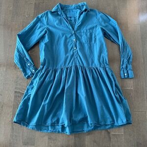 Grayson Frank & Eileen Changemaker Coastal Preppy Shirtdress Vacation Blue‎ M
